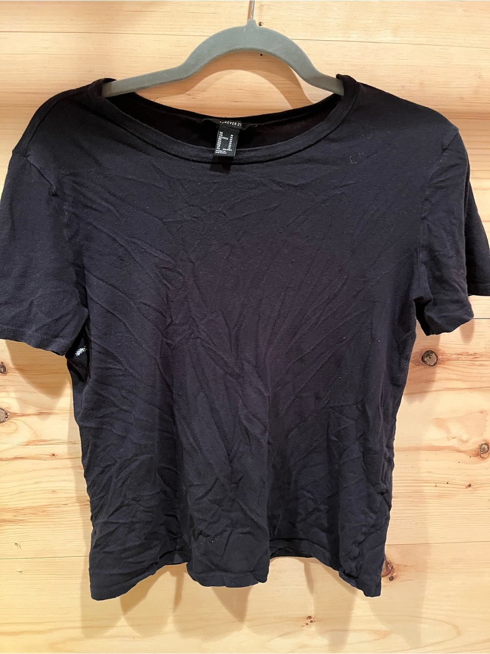 Forever 21 Black Short Sleeve Crew Neck Tee